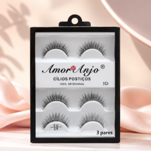 Cílios Postiços Amor Anjo 5D com 3 Pares