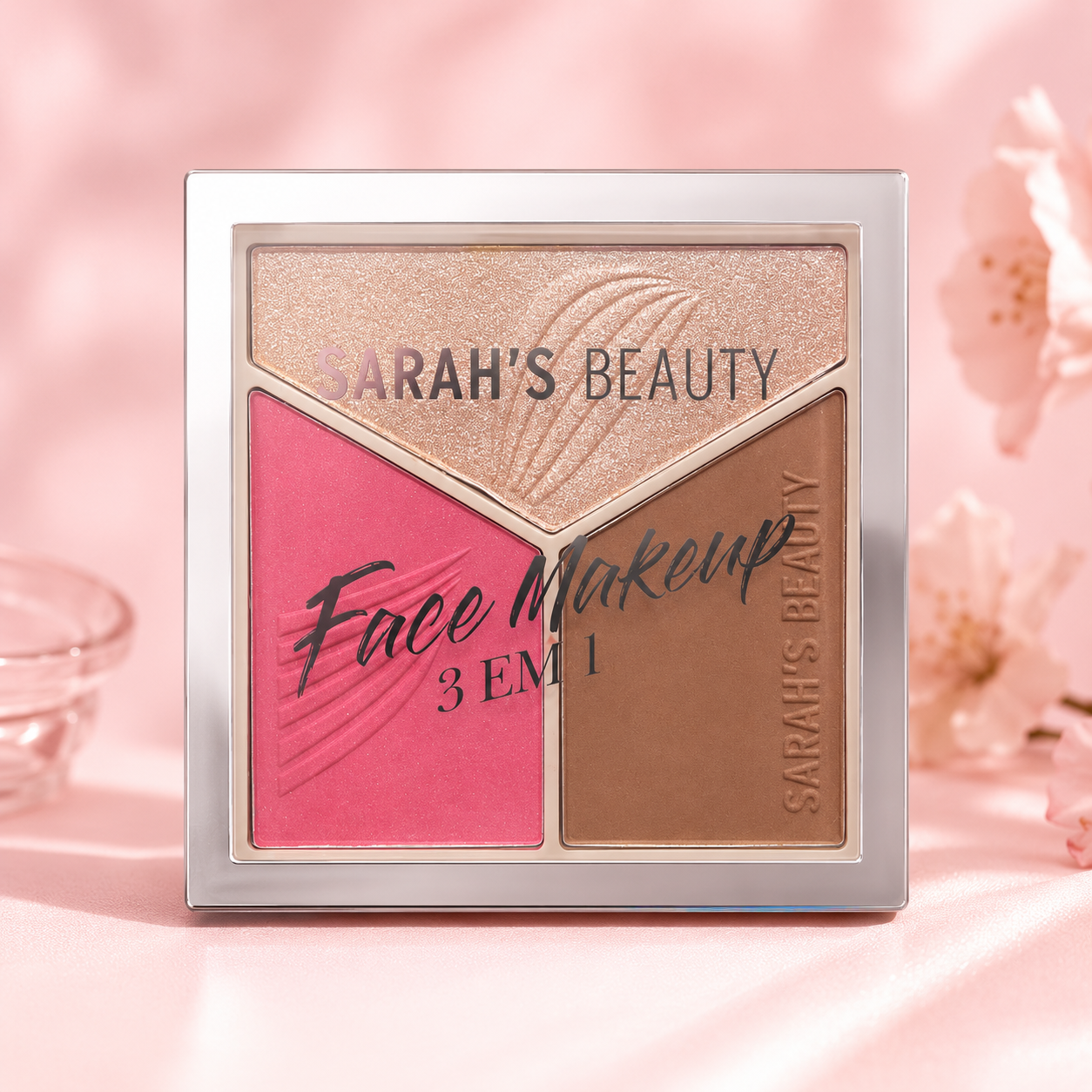 Paleta Face Makeup Sarah’s Beauty 3 em 1