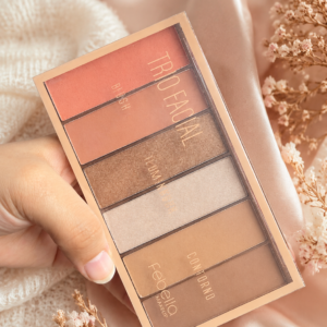 Paleta Trio Facial Febella Blush Iluminador Contorno