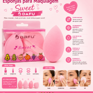 Kit Esponjas para Maquiagem Sweet Dafu