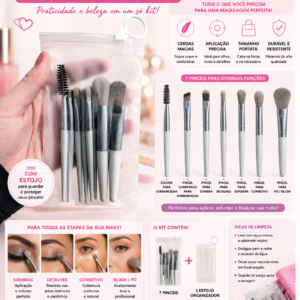 Kit de Pincéis para Maquiagem com Estojo
