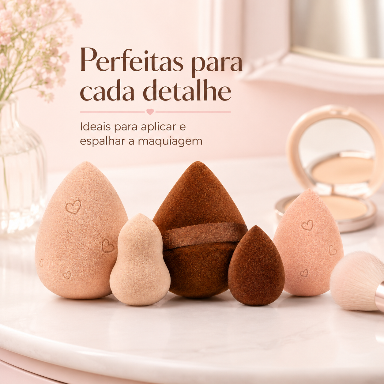 Kit de Esponjas para Maquiagem Chocolate com 5 Unidades - Imagem 6
