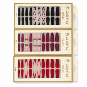 Kit Unhas Postiças DAFU 3 Cartelas 72 Unhas Modelos Variados