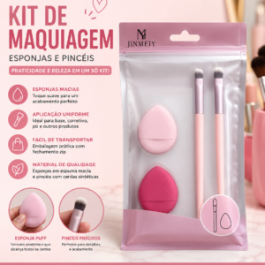 Kit de Maquiagem com Esponjas e Pincéis JINMEIY