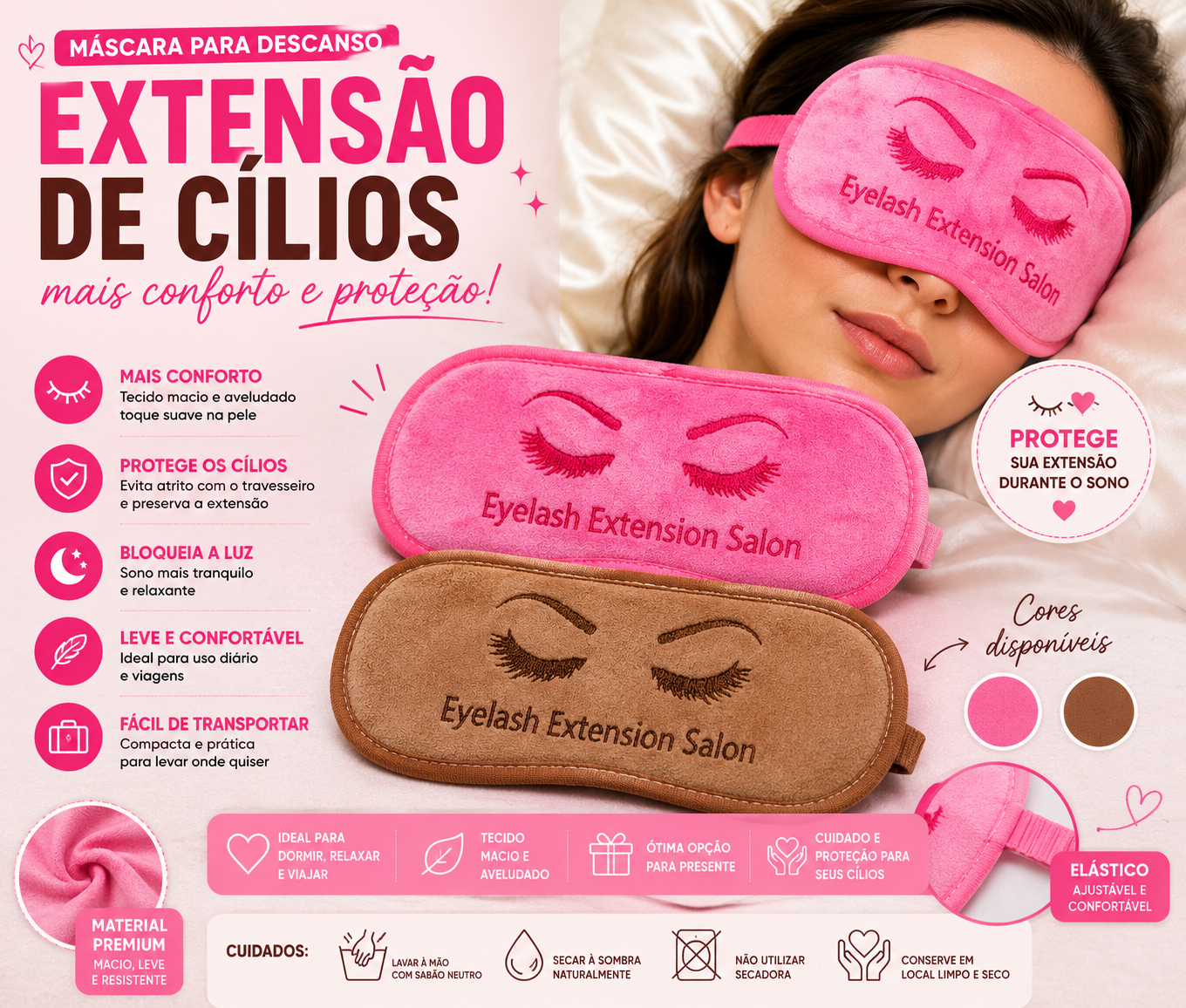 Máscara para Descanso e Extensão de Cílios