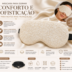 Máscara de Dormir Luxo com Renda Floral