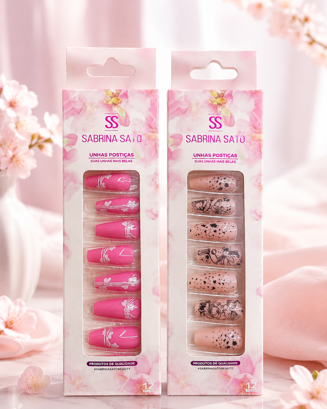 Unhas Postiças Sabrina Sato Decoradas 12 Peças