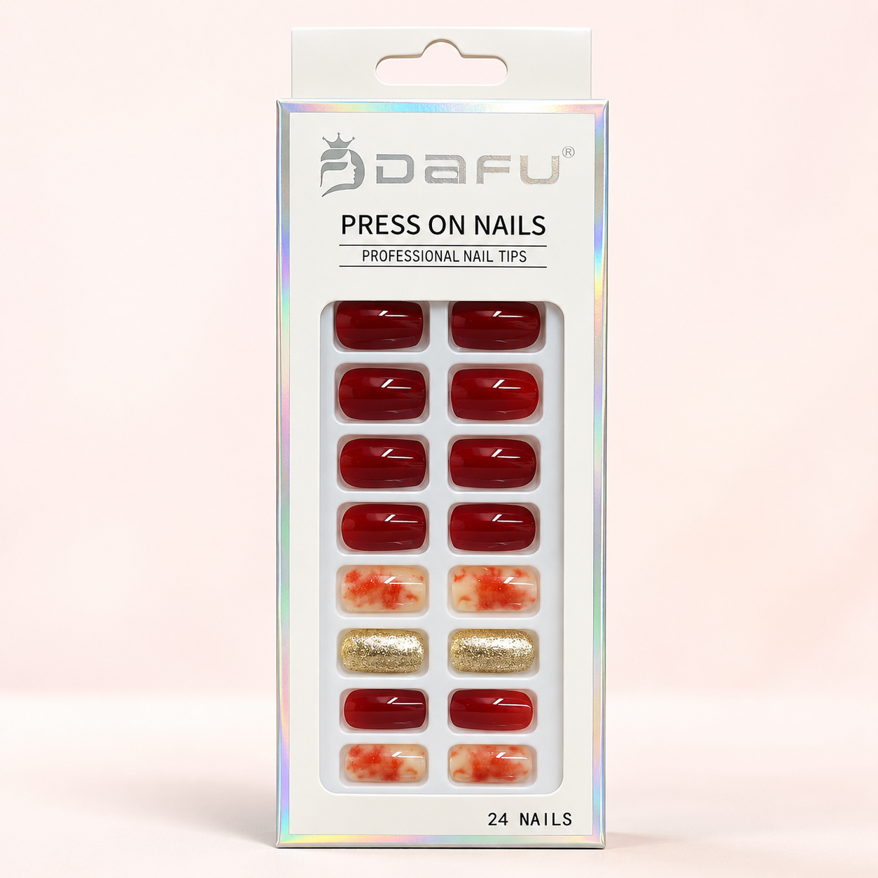 Unhas Postiças Dafu Press On Nails 24 Peças