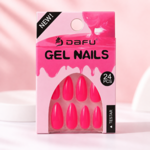 Unhas Gel Nails Dafu Pink Neon 24 Peças