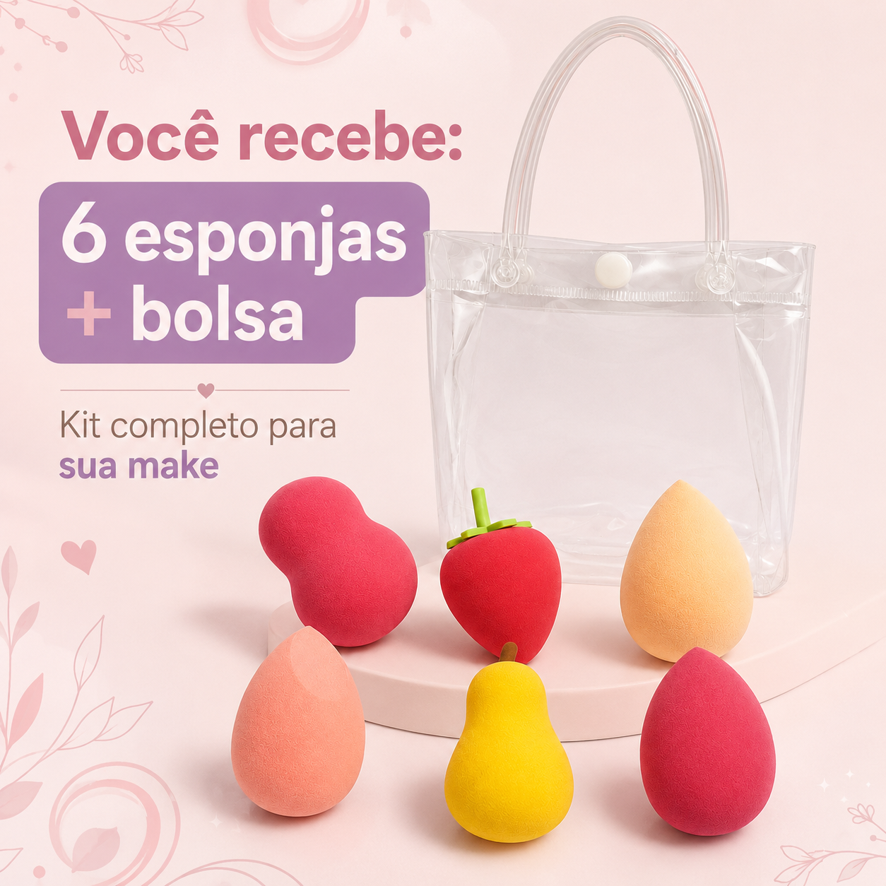 Kit Esponjas de Maquiagem Sabrina Sato com Necessaire Esponja Make - Imagem 2