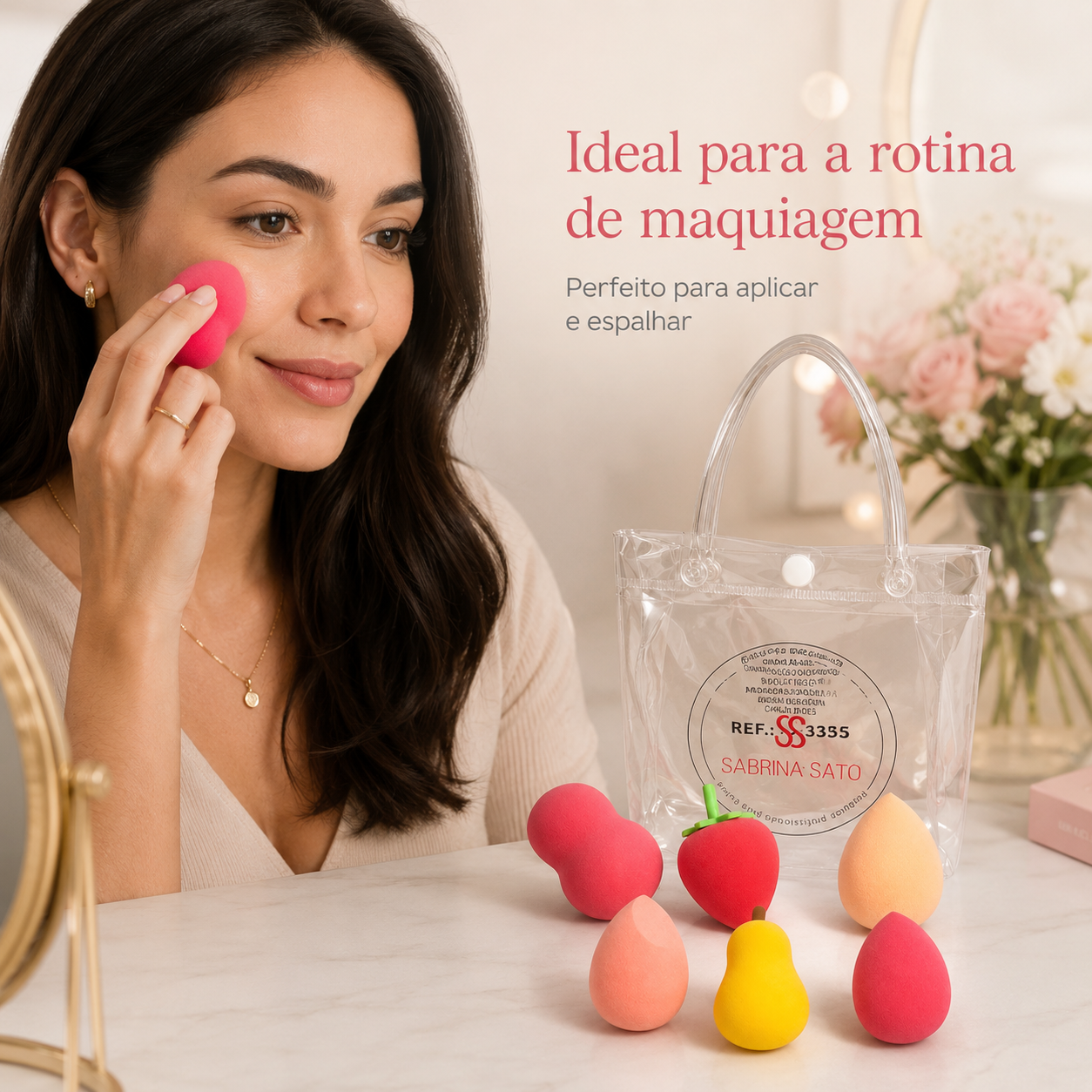 Kit Esponjas de Maquiagem Sabrina Sato com Necessaire Esponja Make - Imagem 4