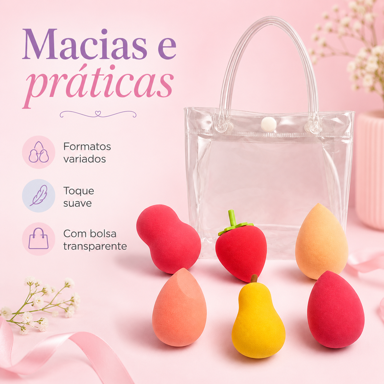 Kit Esponjas de Maquiagem Sabrina Sato com Necessaire Esponja Make - Imagem 6