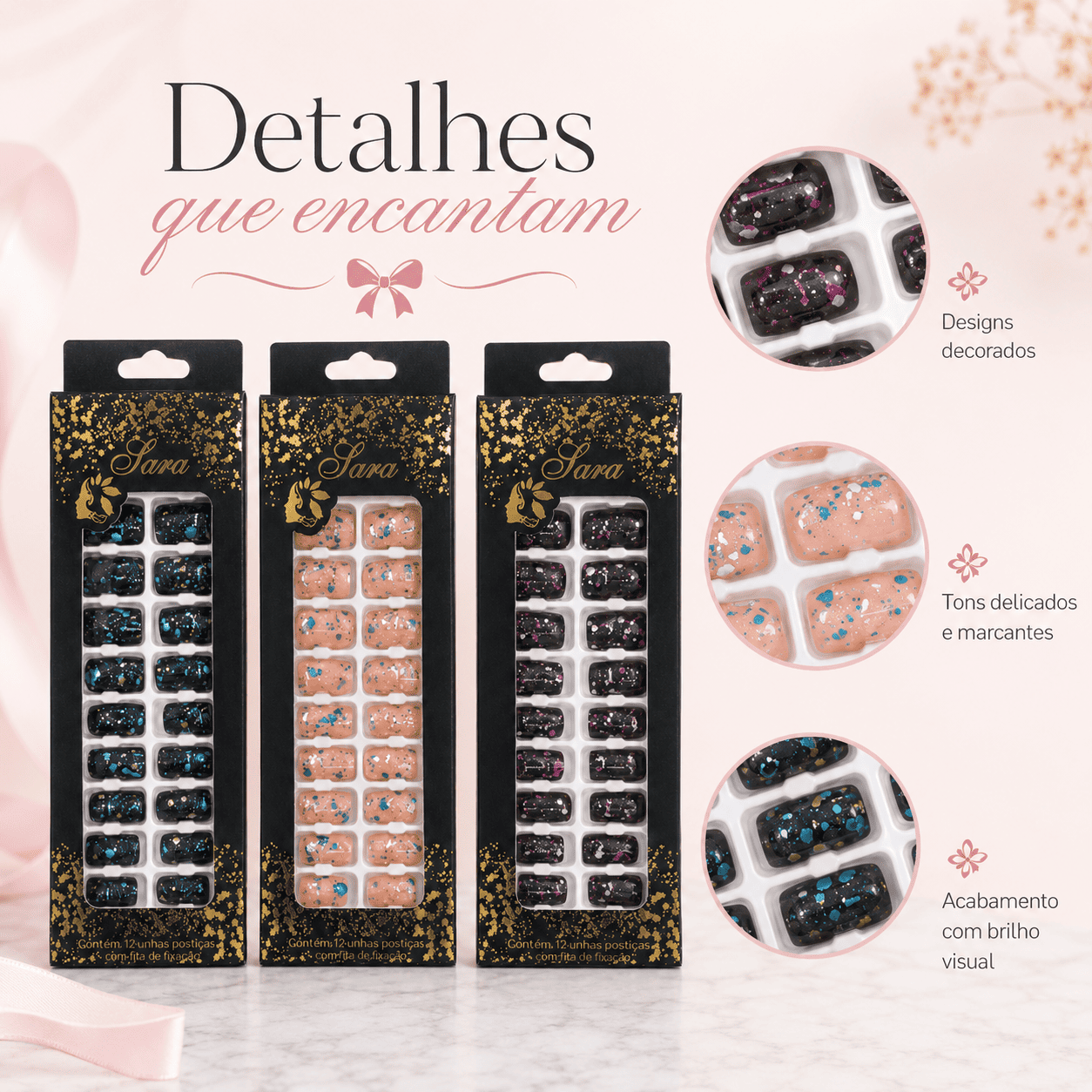 Unhas Postiças Sabrina Sato 12 Peças Elegantes - Imagem 3