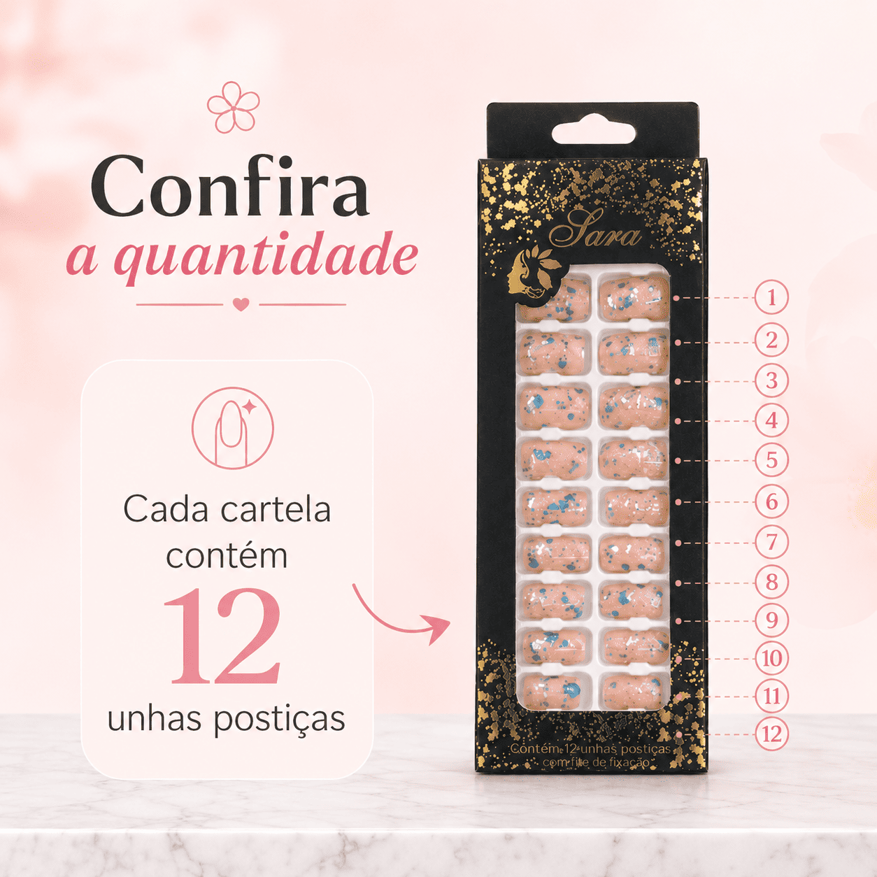 Unhas Postiças Sabrina Sato 12 Peças Elegantes - Imagem 4