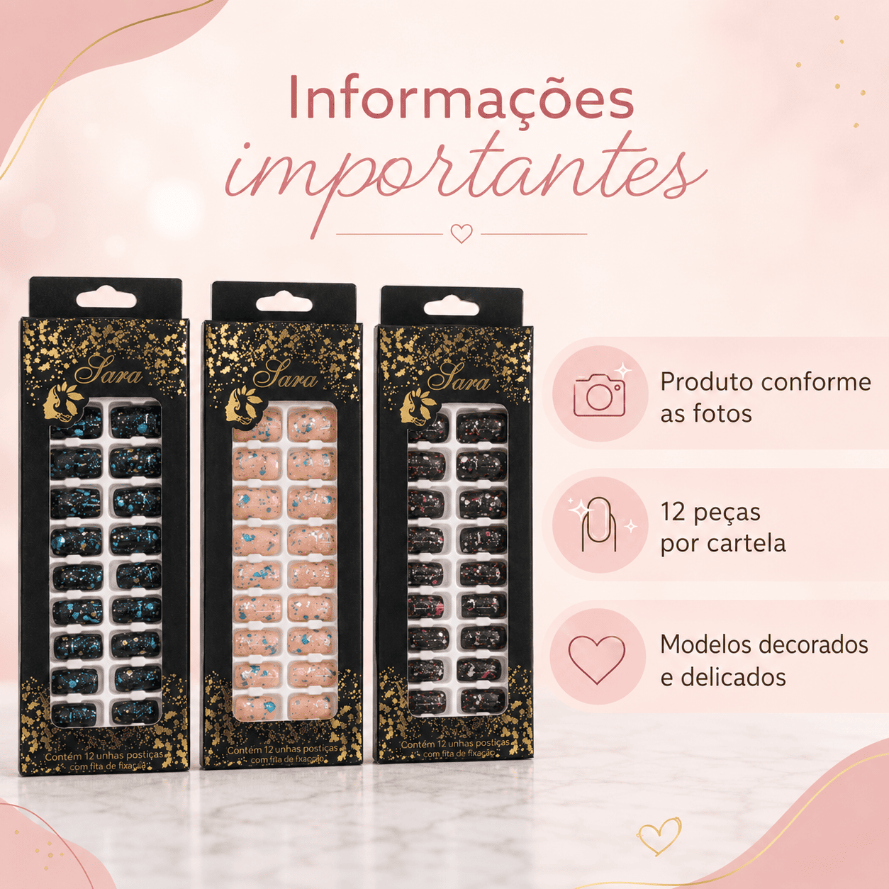 Unhas Postiças Sabrina Sato 12 Peças Elegantes - Imagem 7