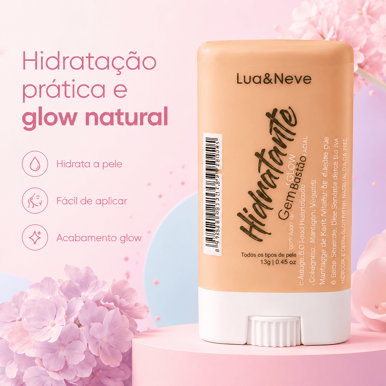 Hidratante Facial em Bastão Lua&Neve Glow - Imagem 3