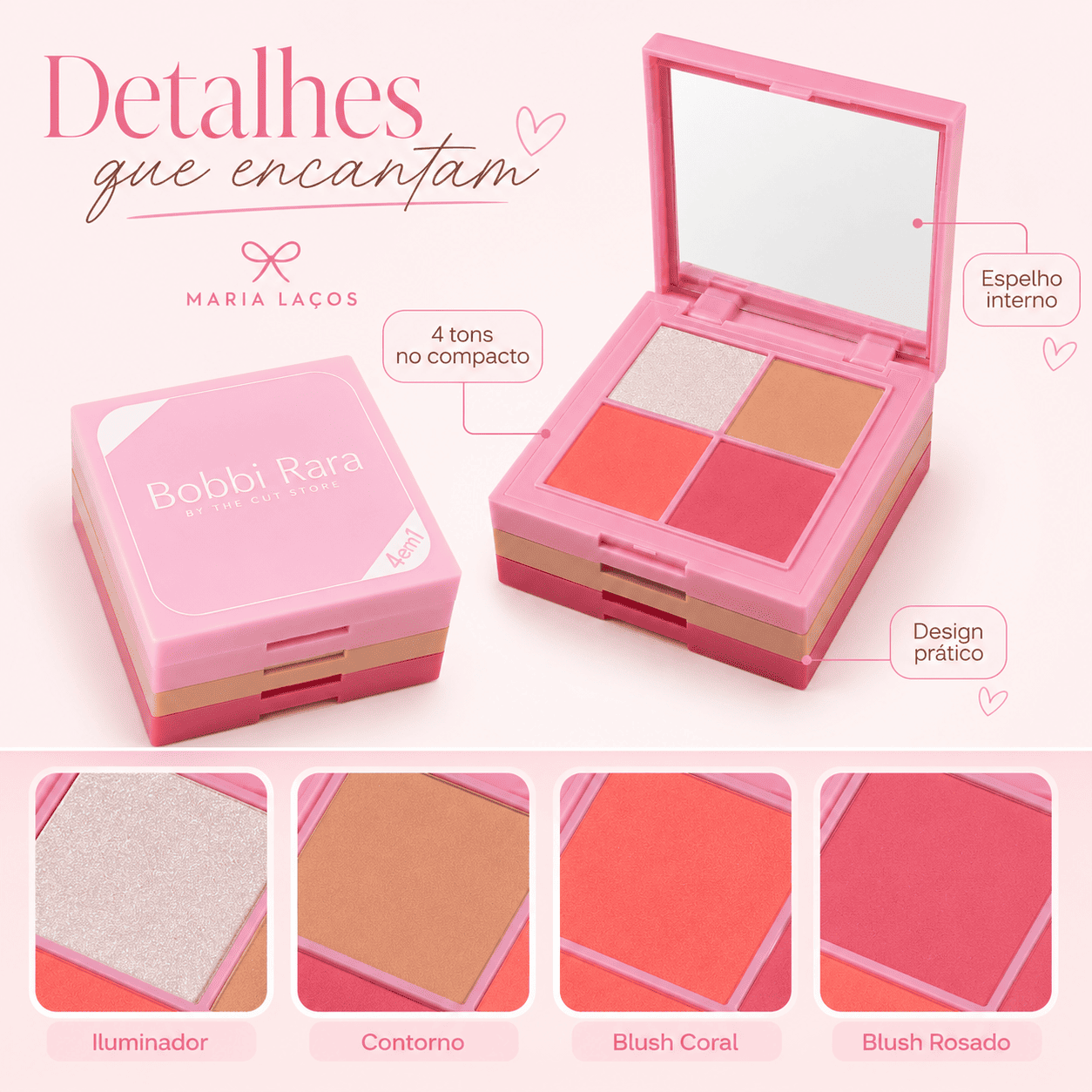 Blush Compacto Bobbi Rara 4 em 1 com Espelho - Imagem 5