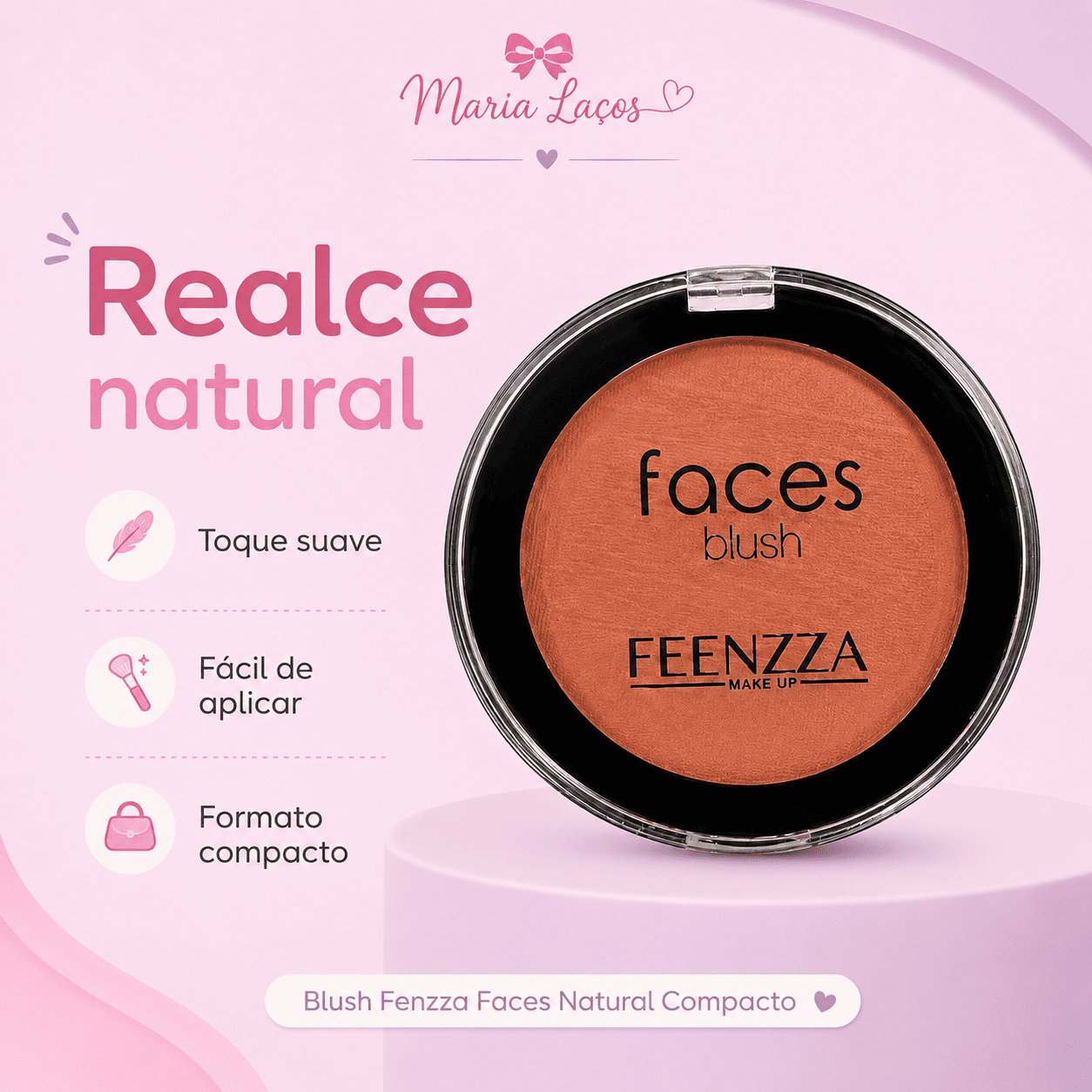 Blush Fenzza Faces Natural Compacto - Imagem 6