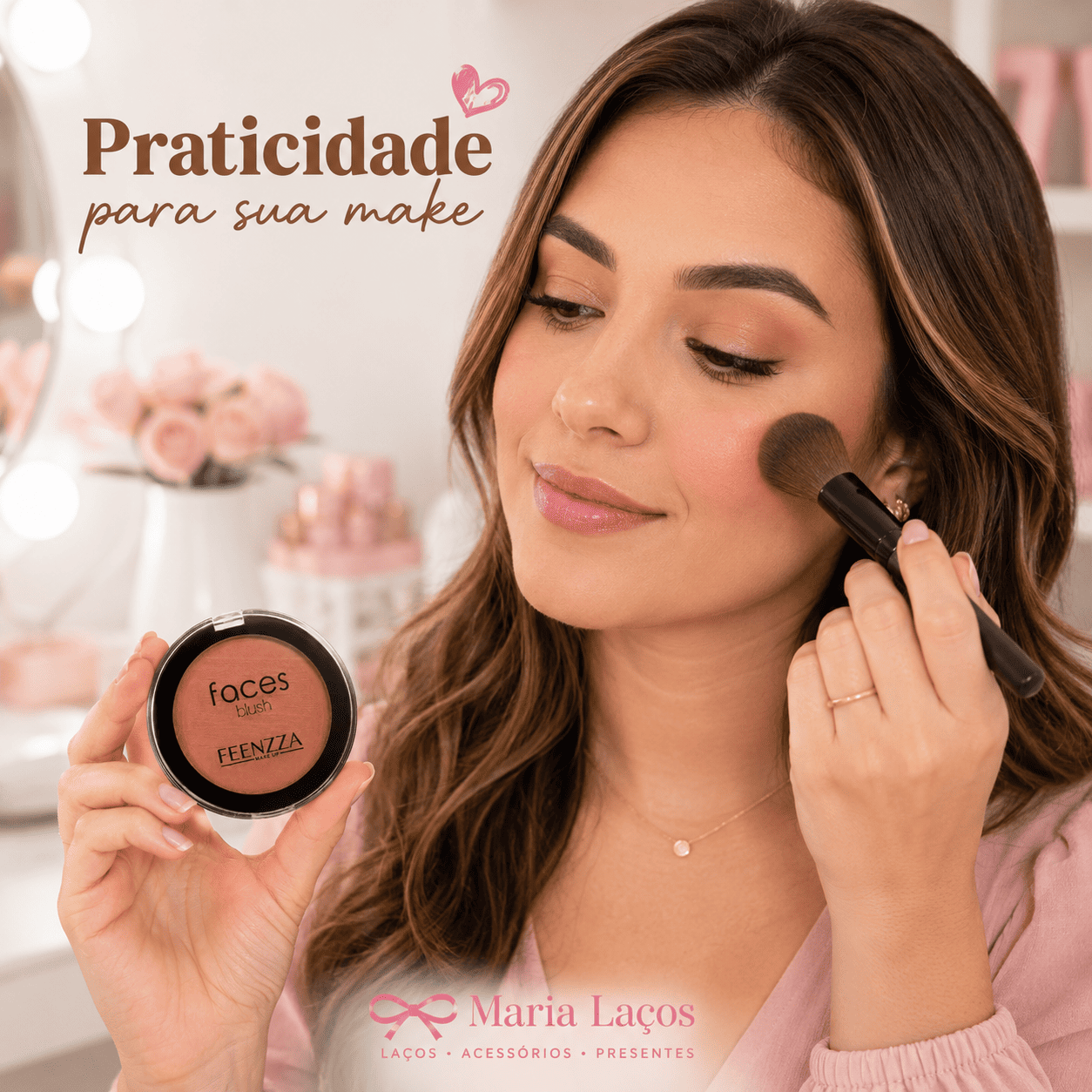 Blush Fenzza Faces Natural Compacto - Imagem 4