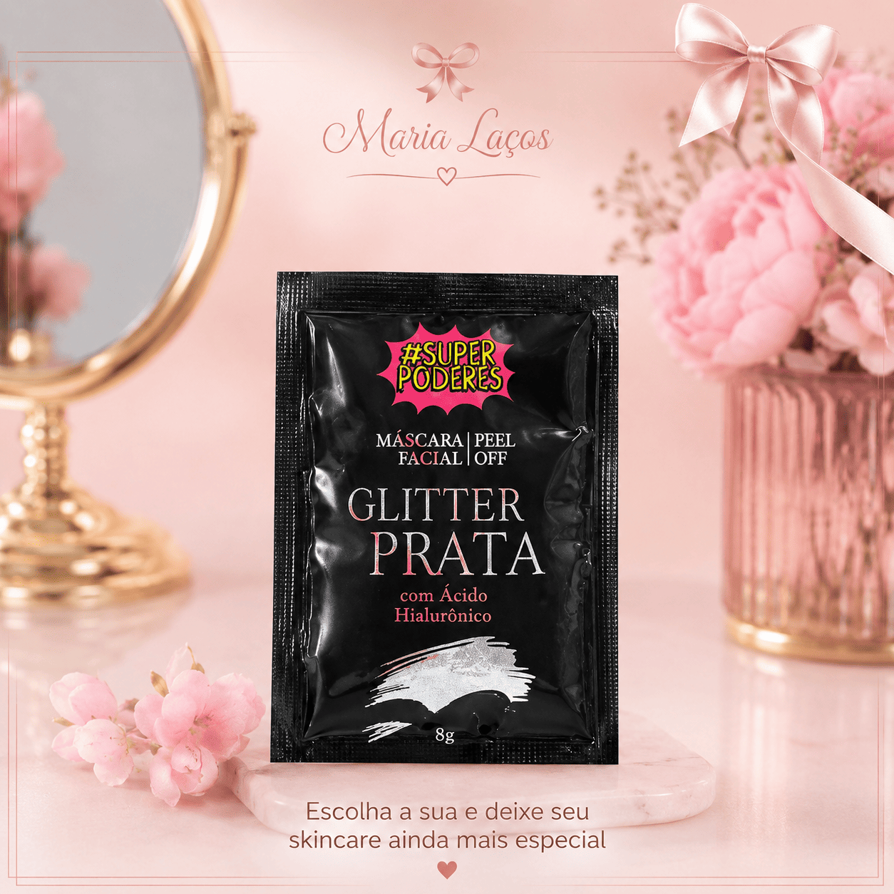 Máscara Facial Peel Off Glitter Prata Sachê - Imagem 4