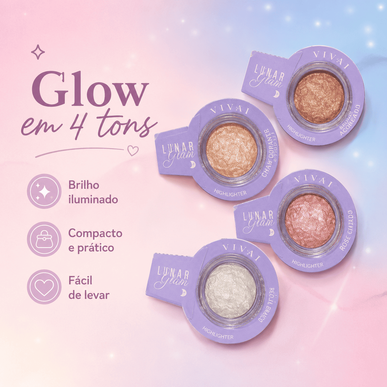 Iluminador Compacto Lunar Vivai Glow Intenso - Imagem 2