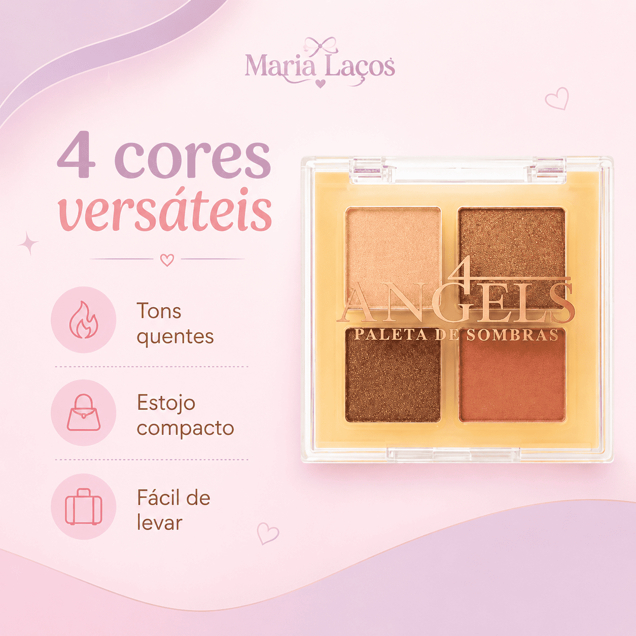 Paleta de Sombras Angels 4 Cores Pigmentadas - Imagem 2
