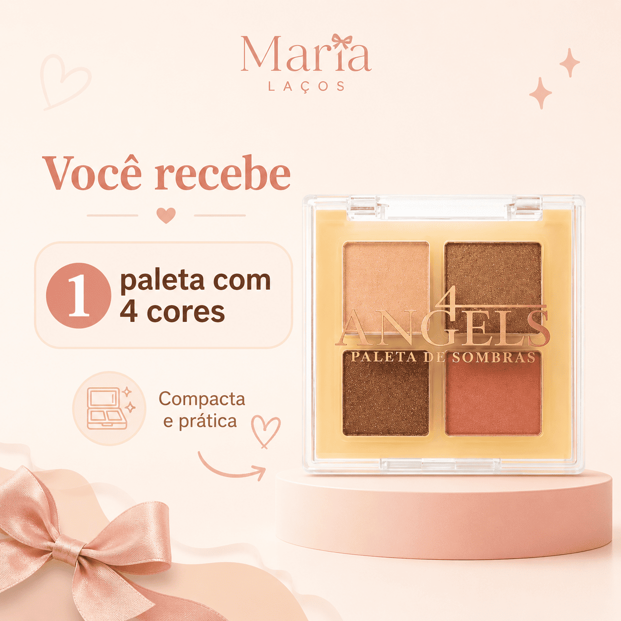Paleta de Sombras Angels 4 Cores Pigmentadas - Imagem 3
