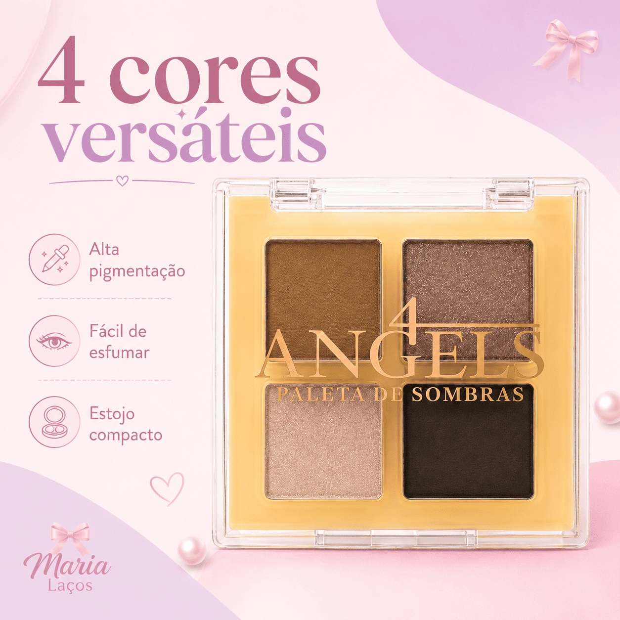 Paleta de Sombras Angels 4 Cores Pigmentadas - Imagem 5