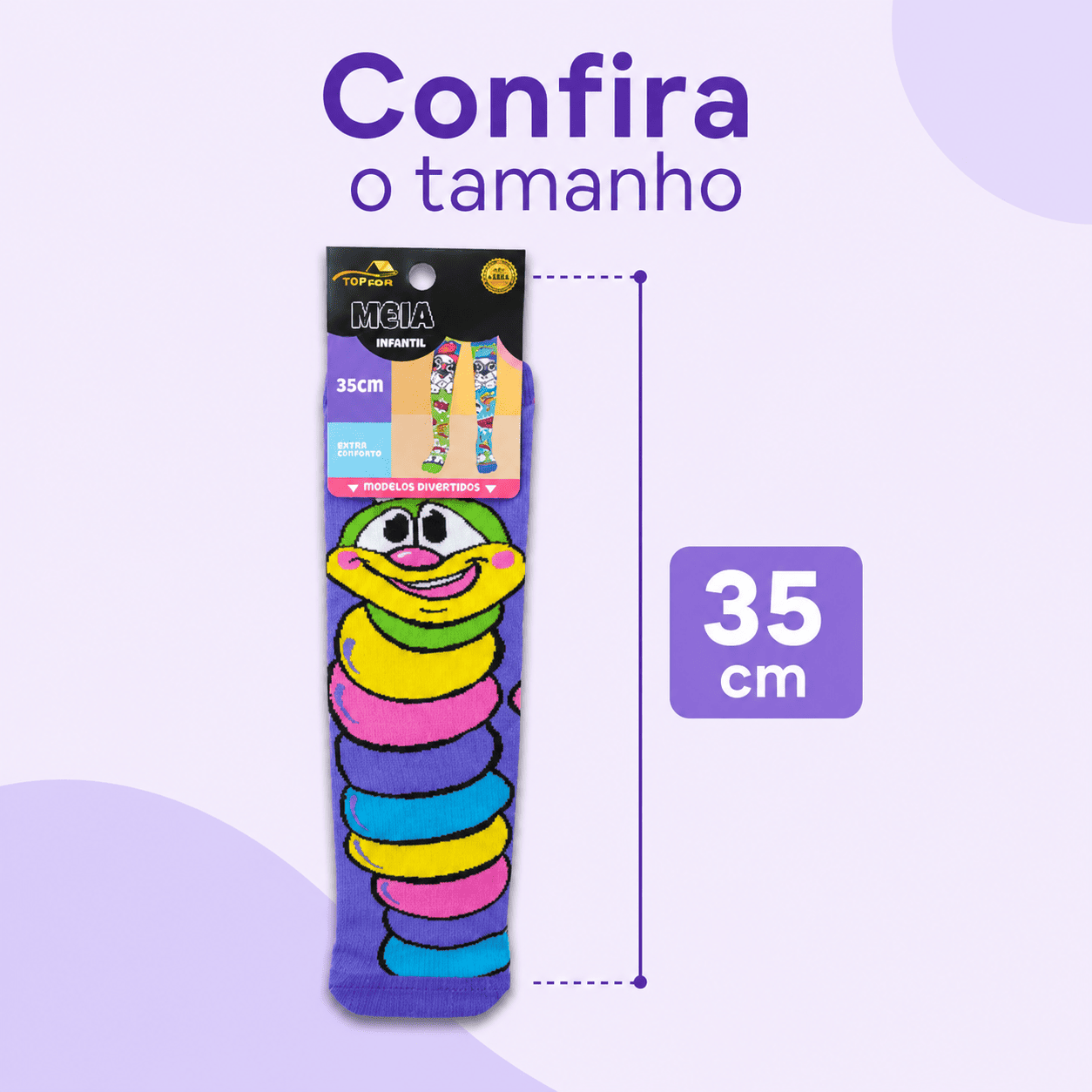 Meia Cano Longo Estampa Divertida e Confortável - Imagem 6