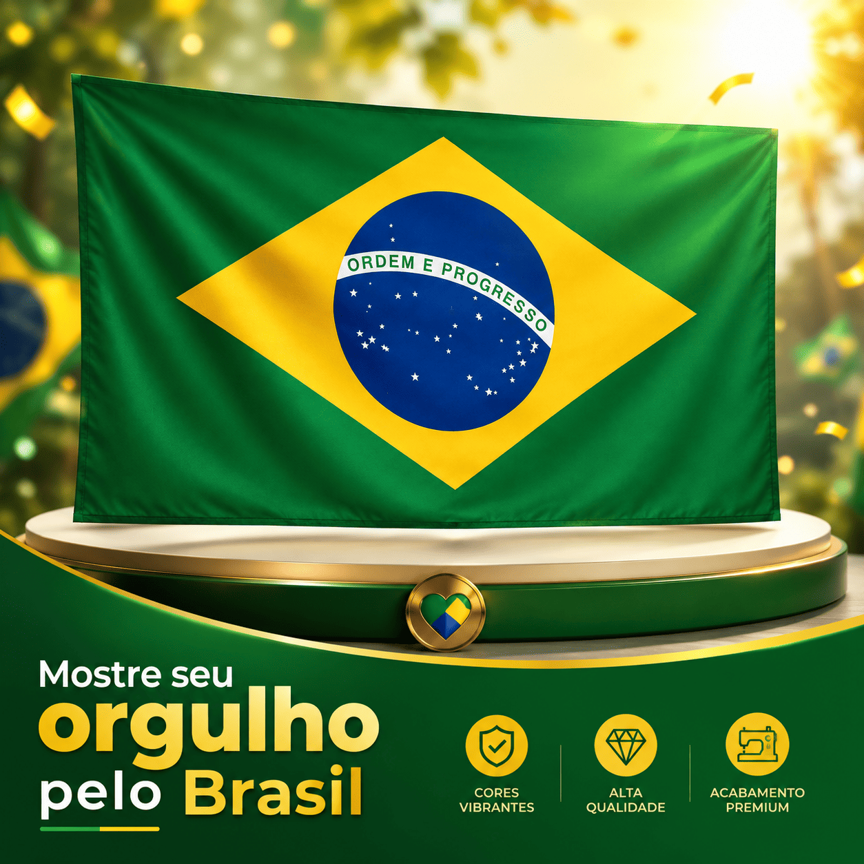 Bandeira do Brasil Decorativa Copa do Mundo 27x19x18cm - Imagem 2