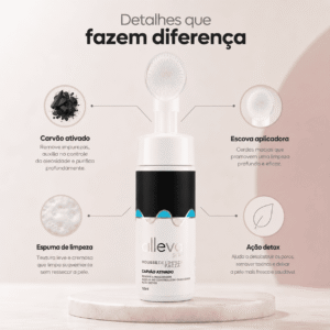 Mousse de Limpeza Facial Carvão Ativado Alleva