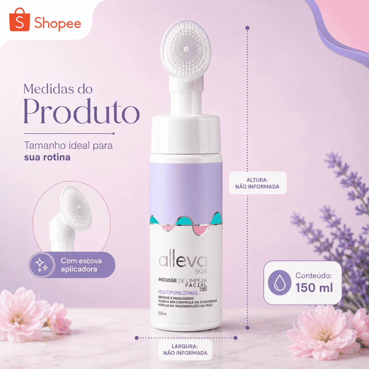 Mousse de Limpeza Facial Multifuncional Alleva - Imagem 8