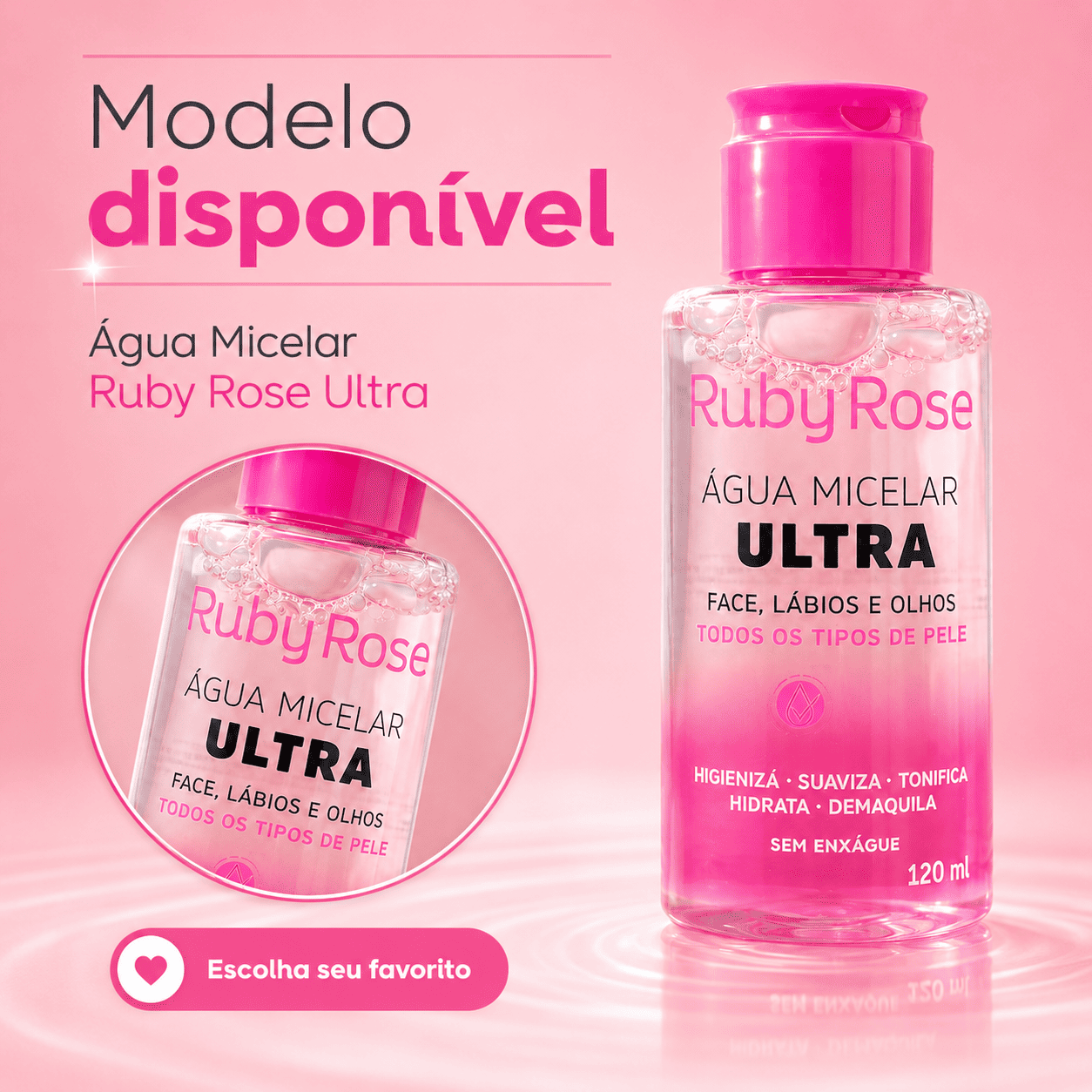 Água Micelar Ruby Rose Ultra Facial - Imagem 3