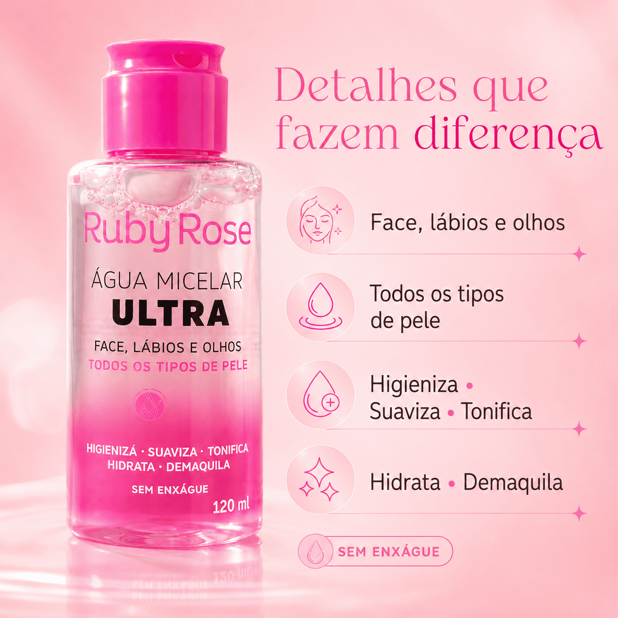 Água Micelar Ruby Rose Ultra Facial - Imagem 7