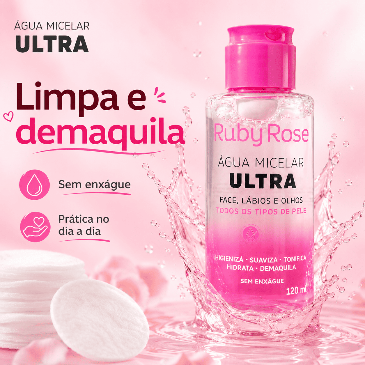 Água Micelar Ruby Rose Ultra Facial - Imagem 5